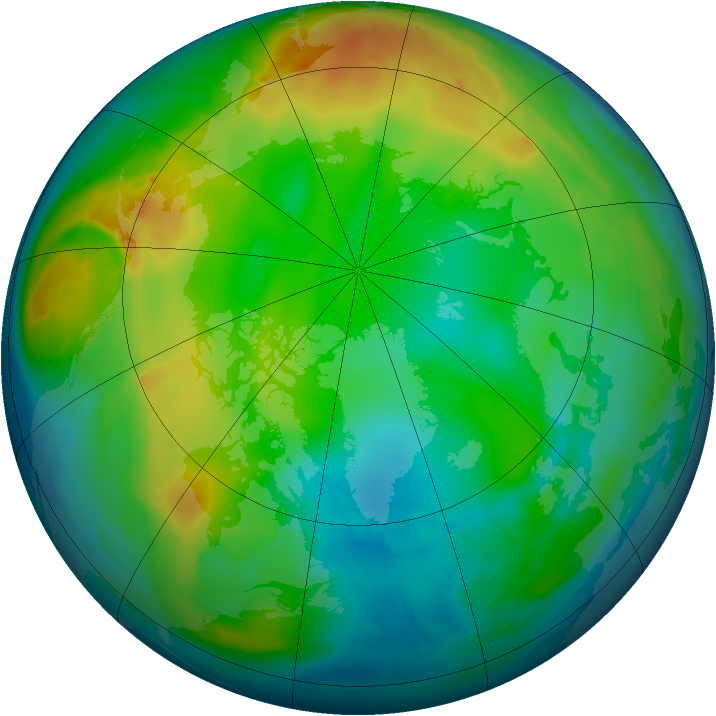 Arctic ozone map for 07 December 2010